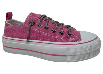 Very G Harmon Pink Sparkle Platform shoes