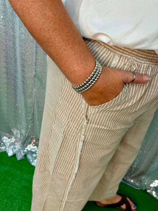 Umgee Vertical Stripe Pants PLUS