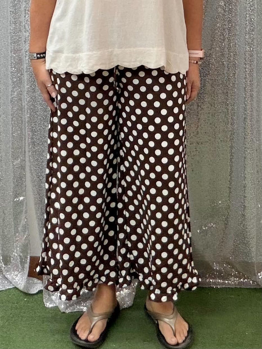 Stylive polka dot ruffle pants