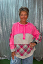 Sage & Fig pink patch mix media top