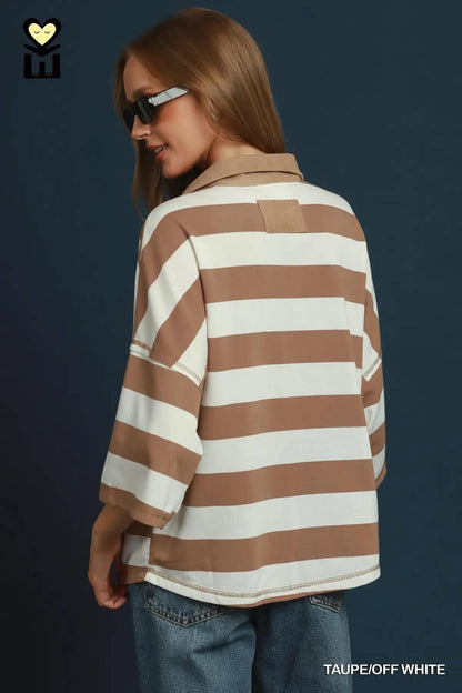 Mohme Umgee Rugby Style Stripe Top