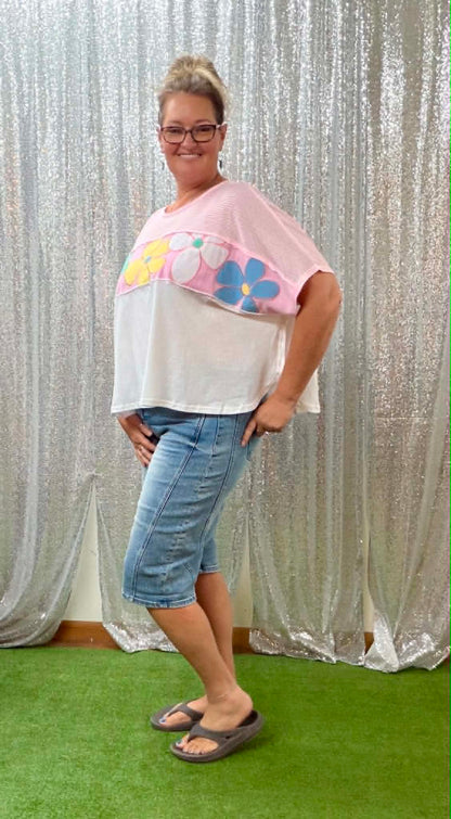 Sage + Fig Pink Floral Top