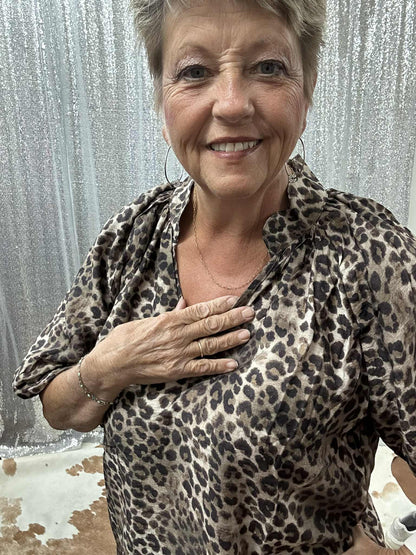 Umgee Scalloped Leopard Top