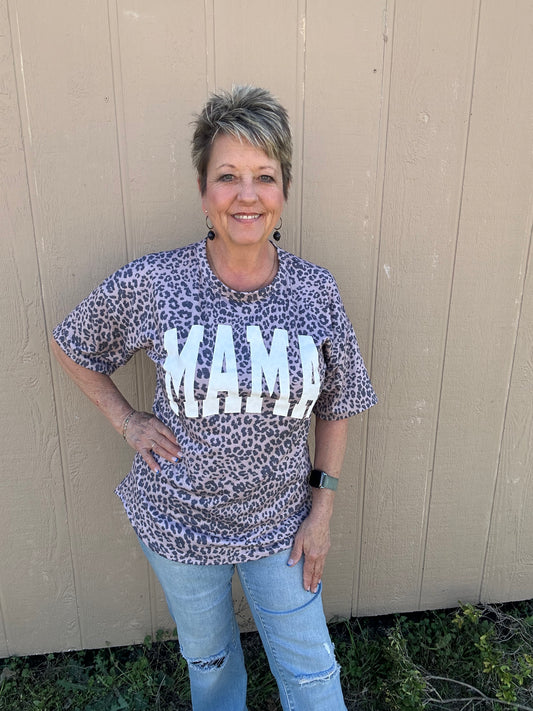 Leopard “Mama” Top Plus Size