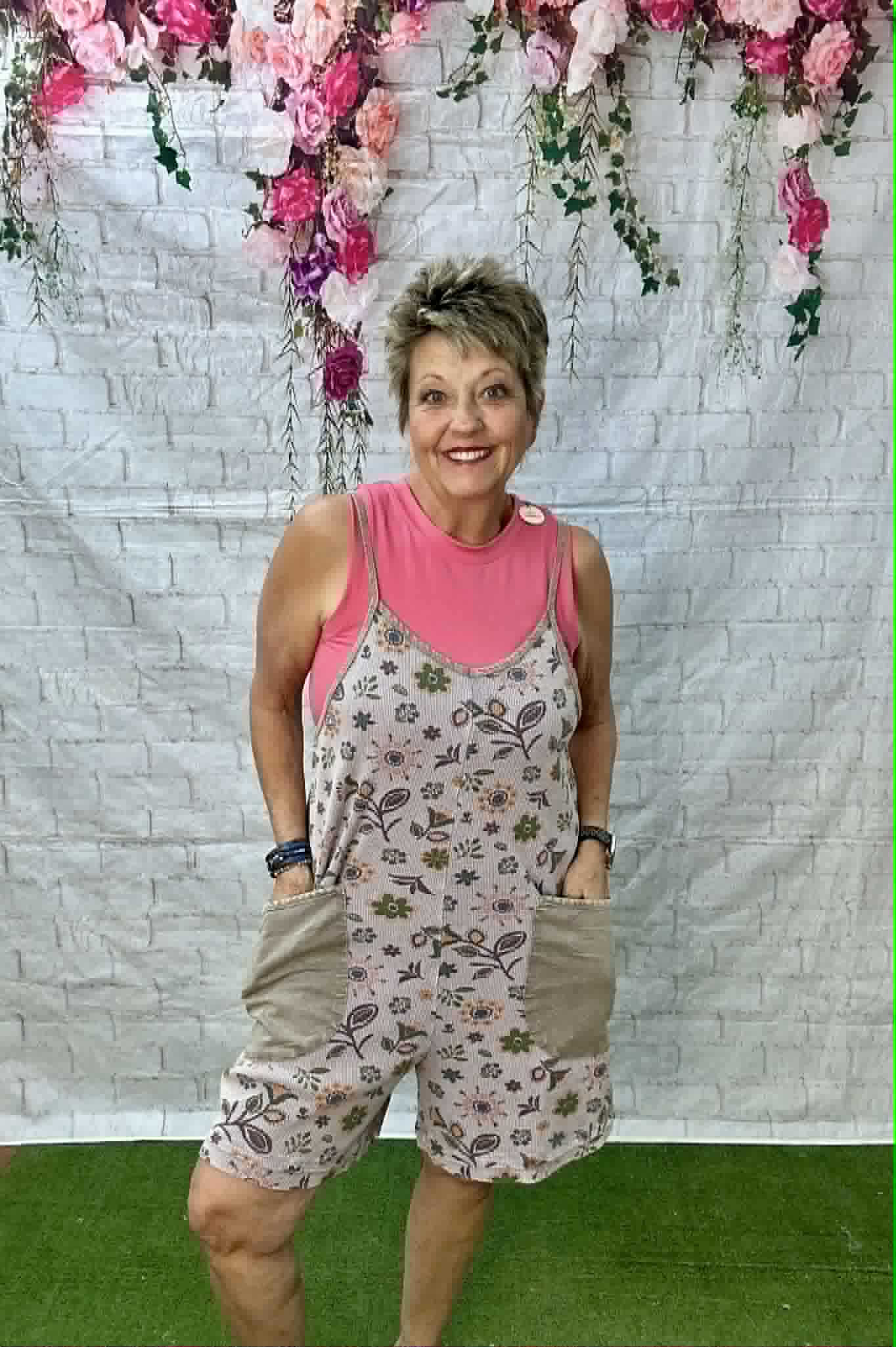 Easel waffle print romper