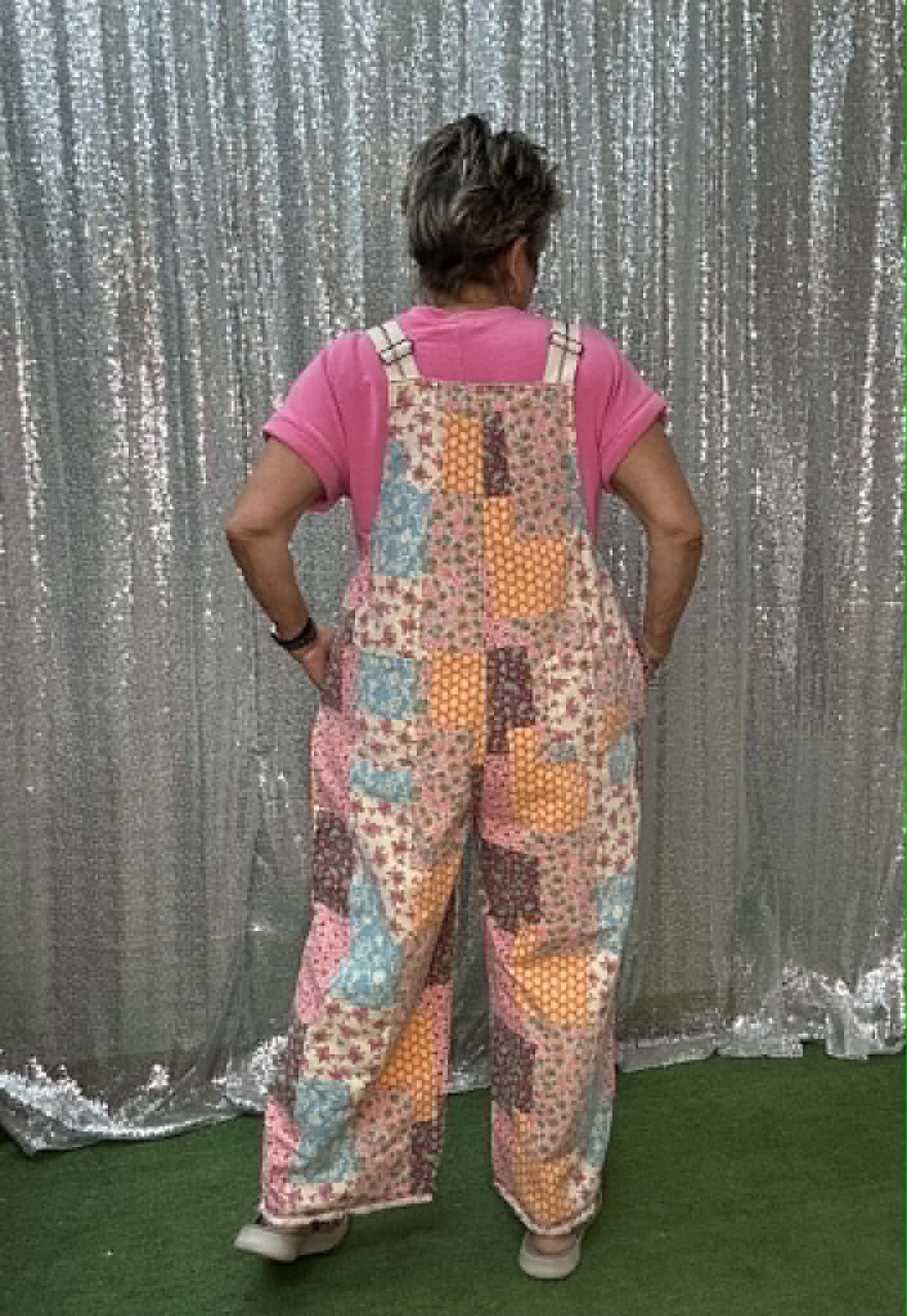 Easel Patchwork Overalls