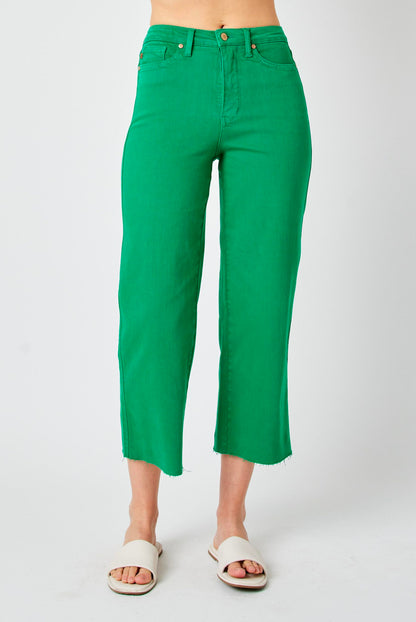 Judy Blue Green Wide Leg Crop Plus Size