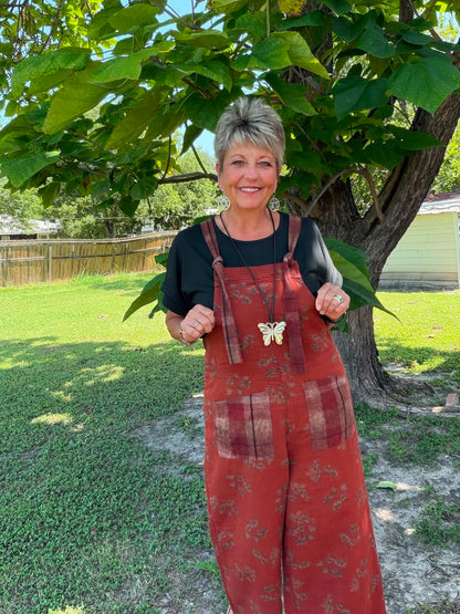 Easel Rust Easy Fit Overalls