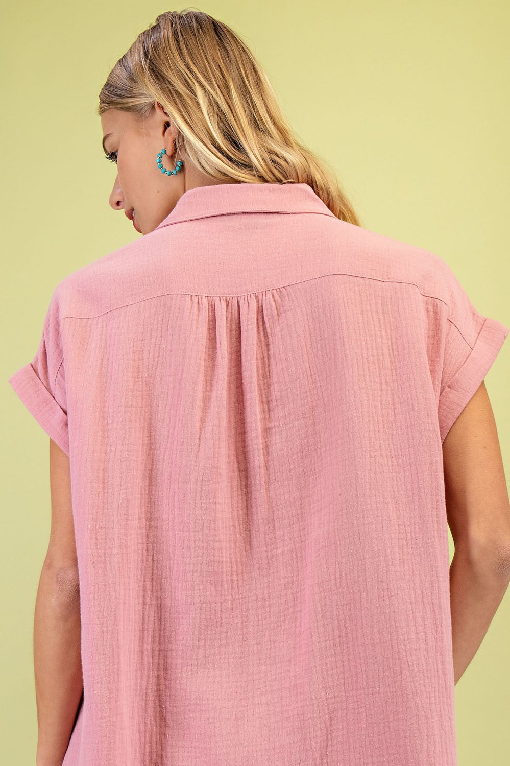 Gauze Button Up Shirt Dress