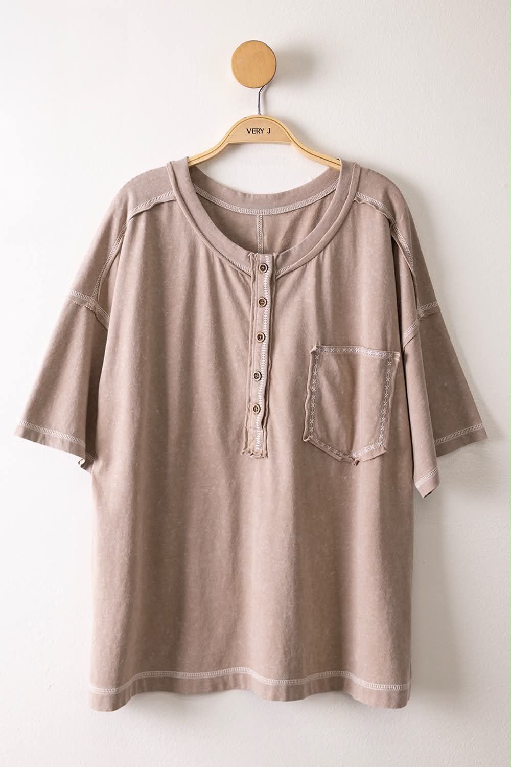 Very J Mineral Washed Henley