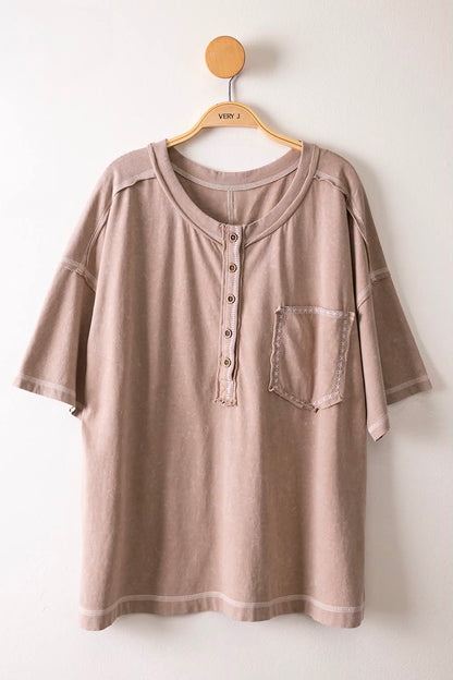 Very J Mineral Washed Henley