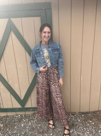 Leopard Wide Leg Pants