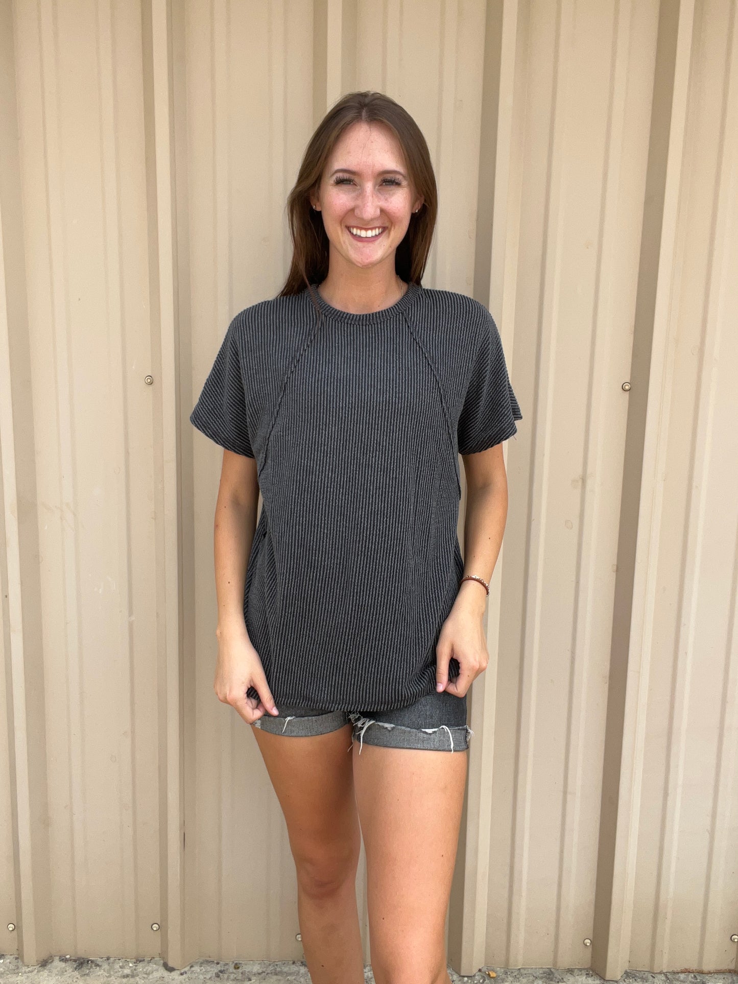 Solid Urban Ribbed Top