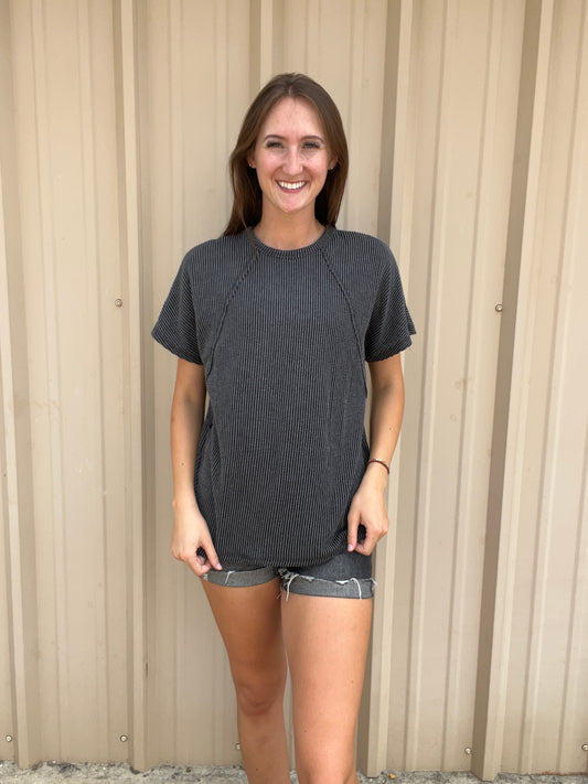 Solid Urban Ribbed Top