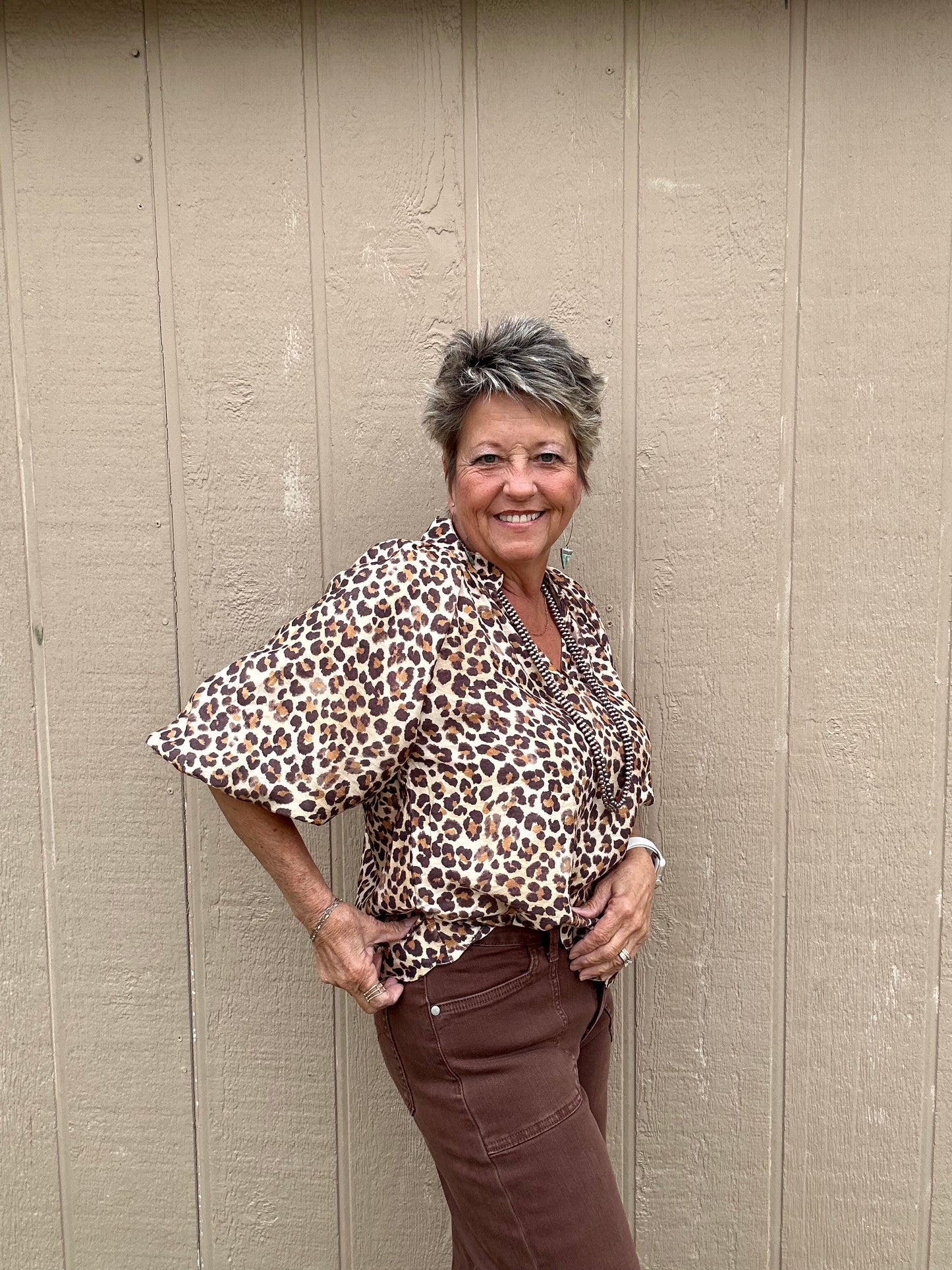 Umgee Scalloped Leopard Top