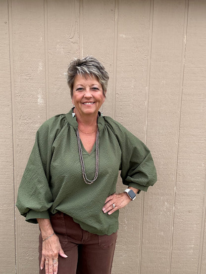 Umgee Textured Scalloped Top