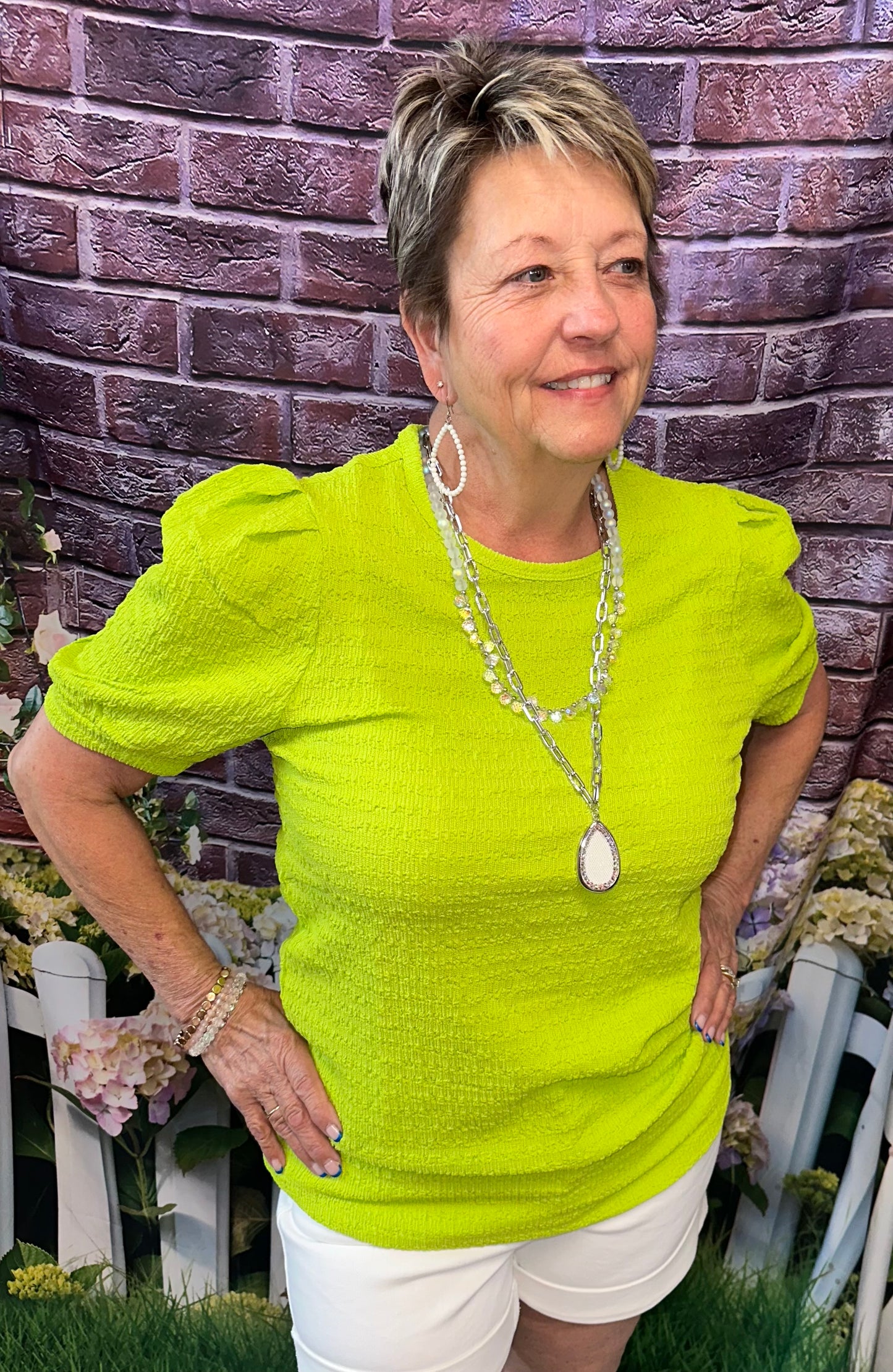 Textured Puff Sleeve Top