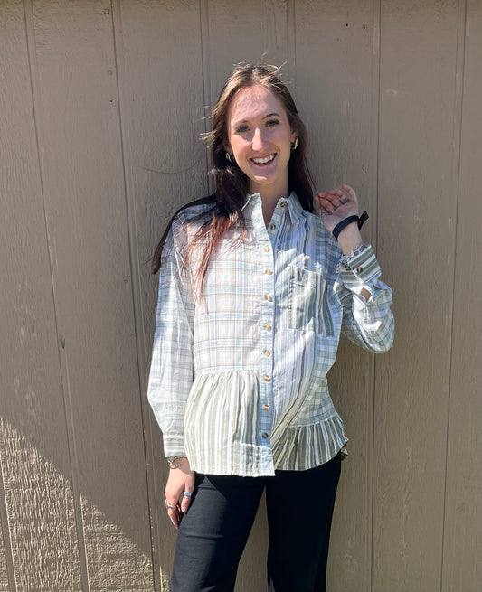 Umgee Striped Button Up