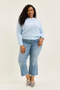 Judy Blue Mid Rise light wash kick flare PLUS