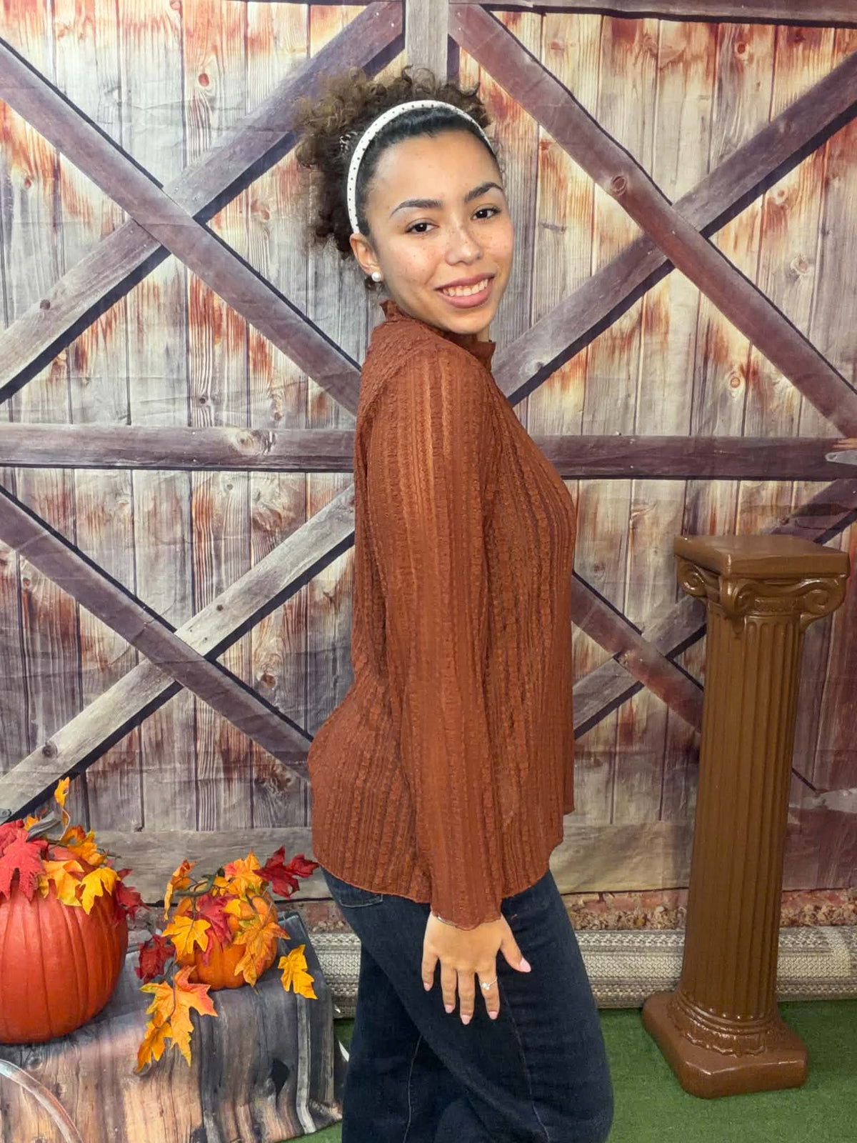 Sunshine & Rodeos Mesh Lace Textured Top