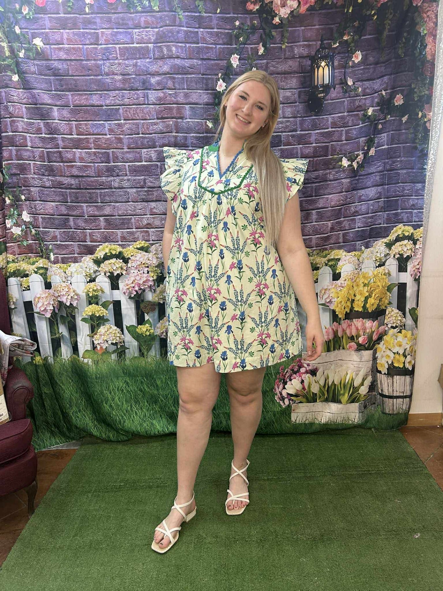 Umgee Cream Floral Mix Dress Plus