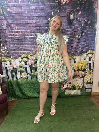 Umgee Cream Floral Mix Dress Plus