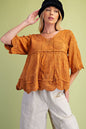 Easel half sleeve babydoll tunic