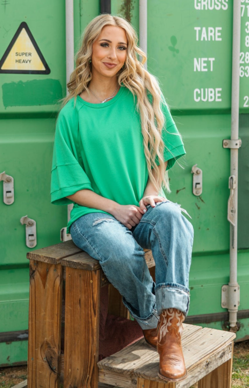 ANDREE by unit raw edge terry top