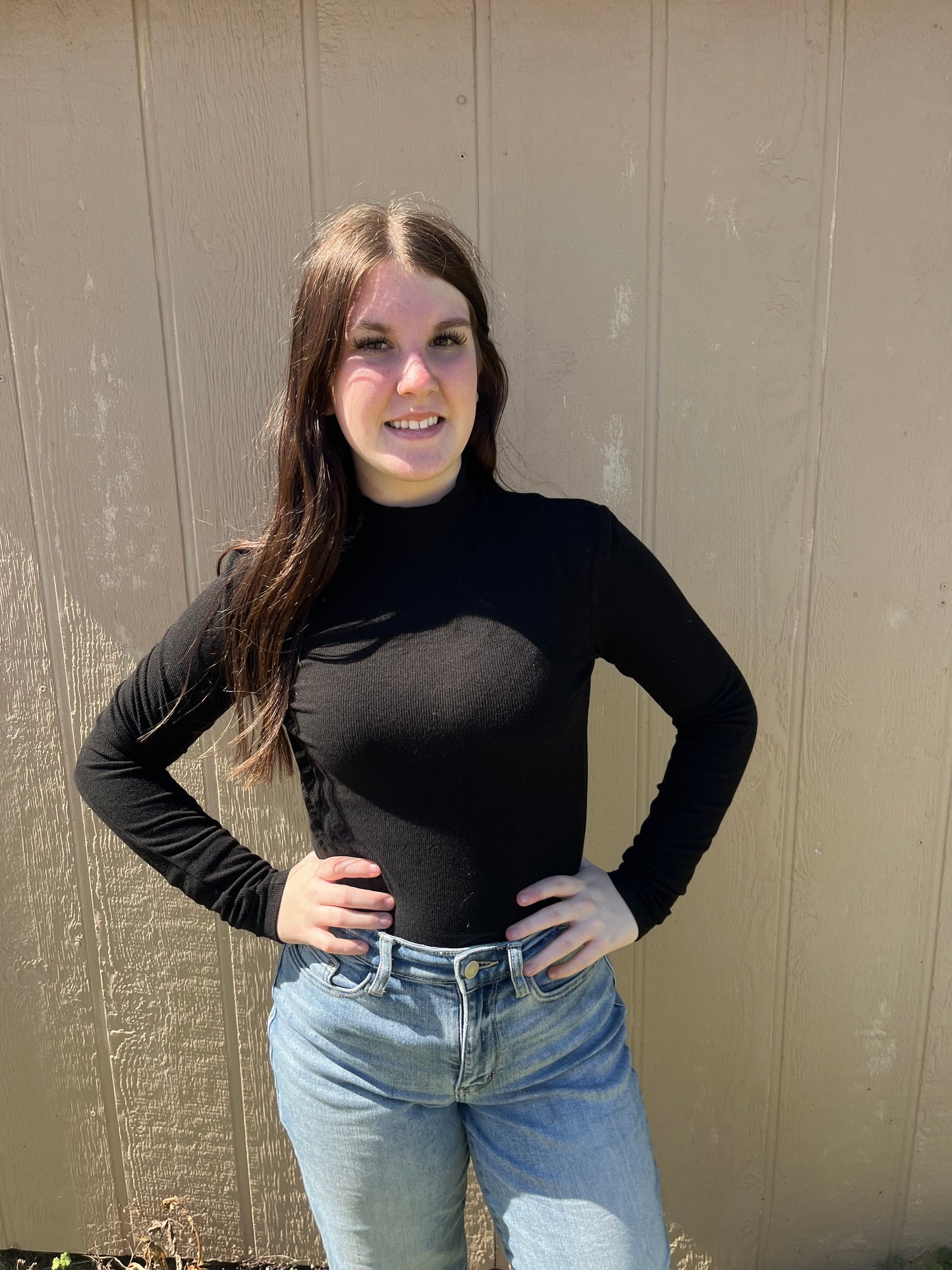 Ribbed Turtleneck Bodysuit