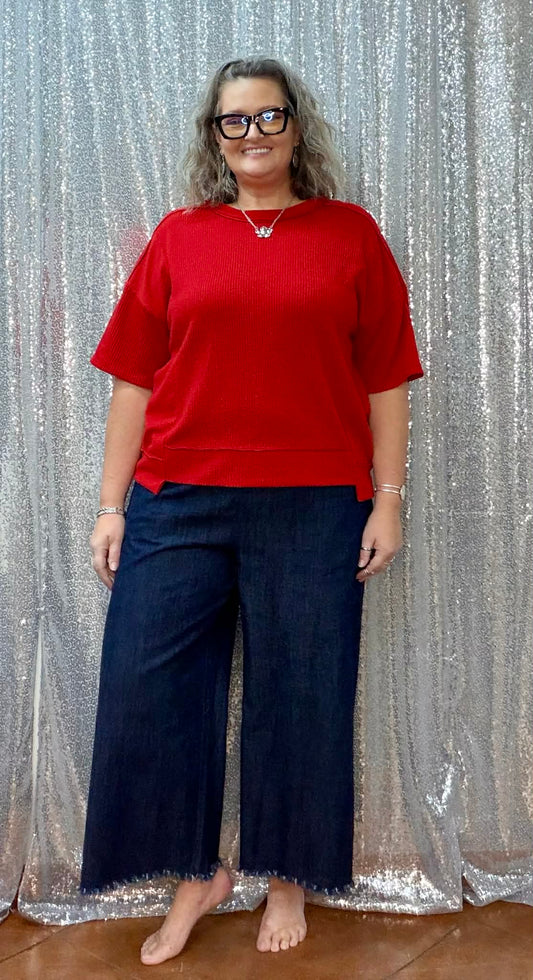 Umgee Denim Wide Leg Plus
