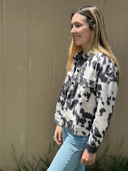 Cowhide print jacket