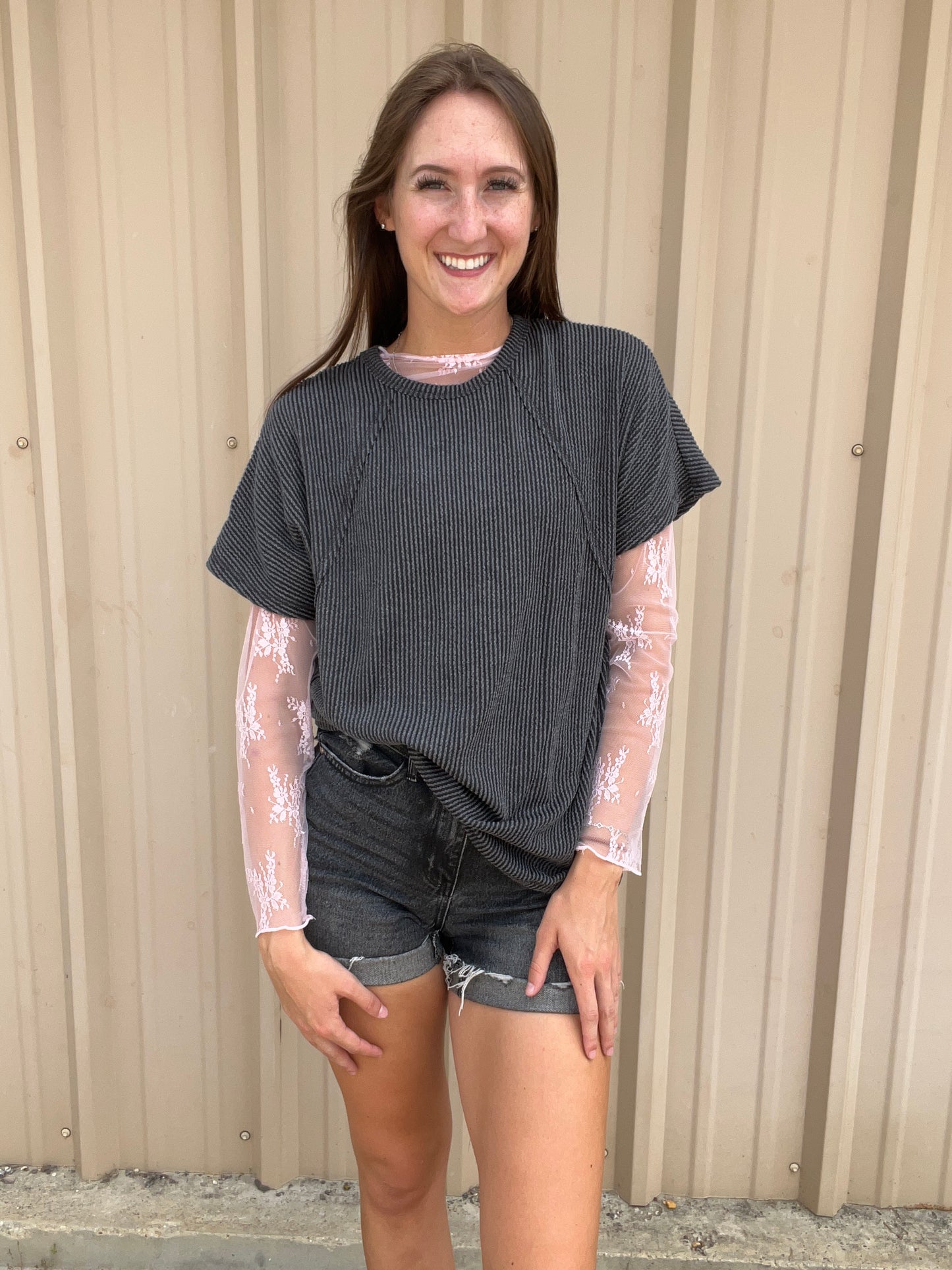 Solid Urban Ribbed Top