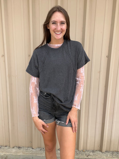 Solid Urban Ribbed Top