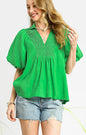 Umgee Bubble Sleeve Blouse