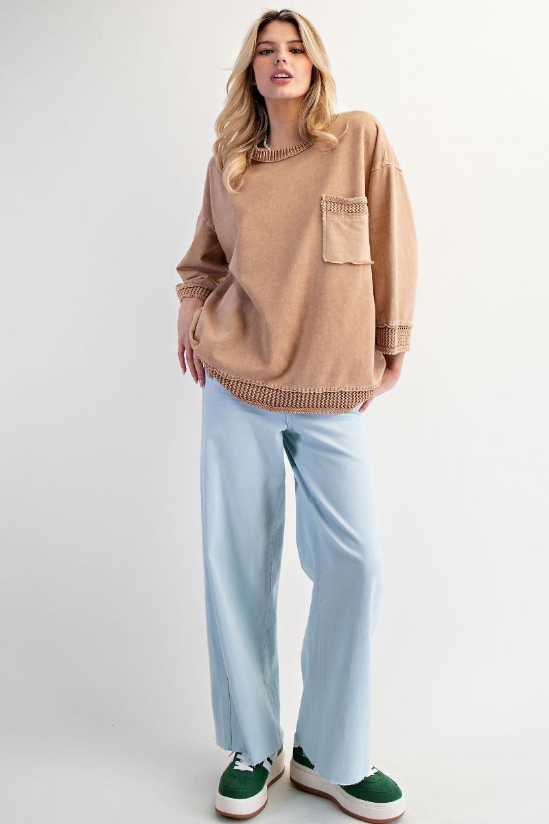 Easel Mineral Washed Boxy Pullover