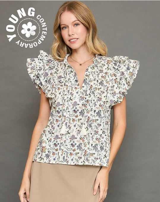 Umgee Ruffle Sleeve Top