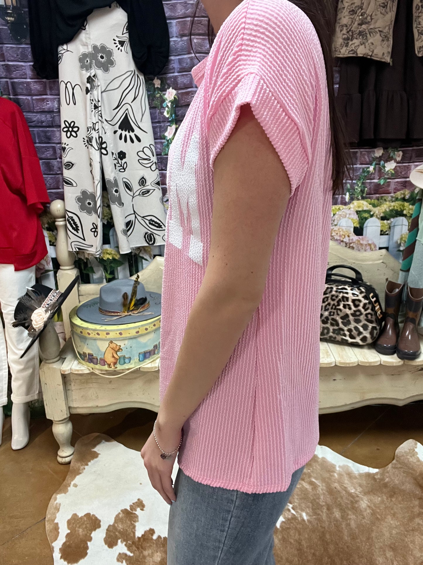 Ribbed “MAMA” Top