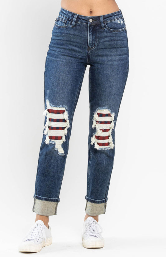 **Judy Blue Destroyed Boyfriend Jeans Plus Size