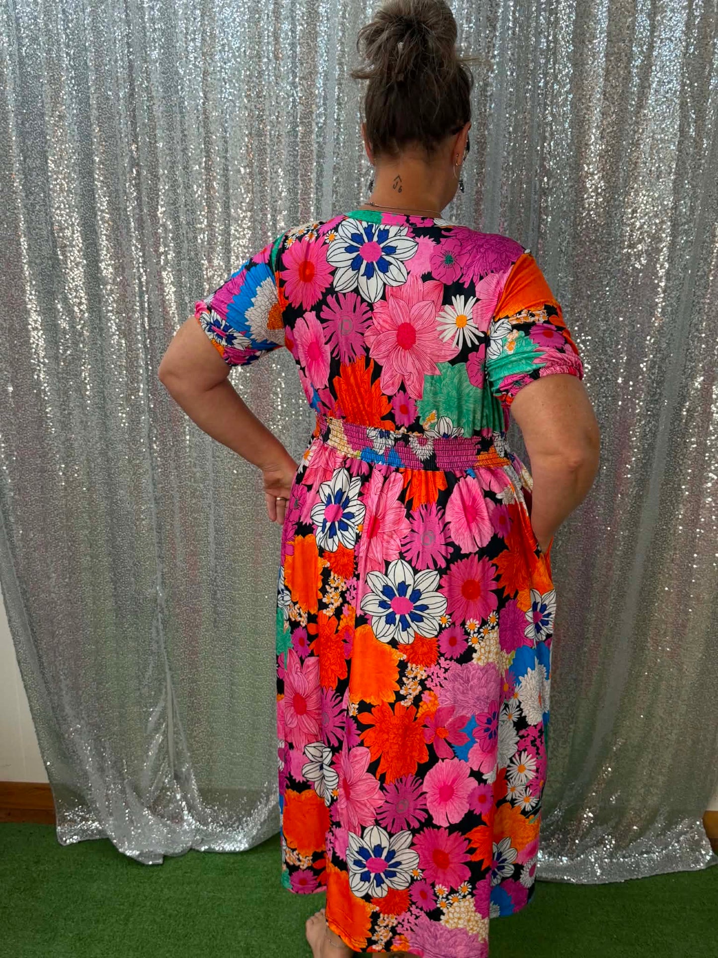 Southern Stitch Floral Midi Dress