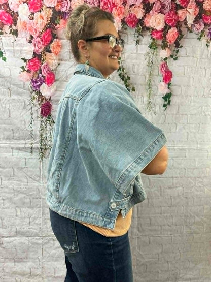 Wishlist denim poncho jacket