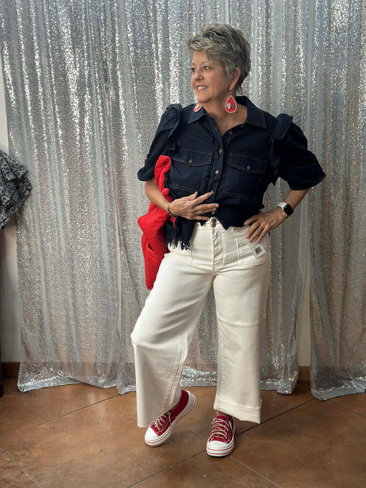 Judy Blue White Crop