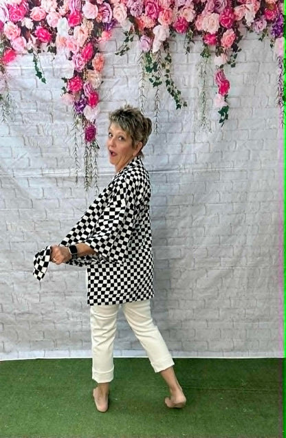 SUNSHINE & RODEOS CHECKED SHORT KIMONO