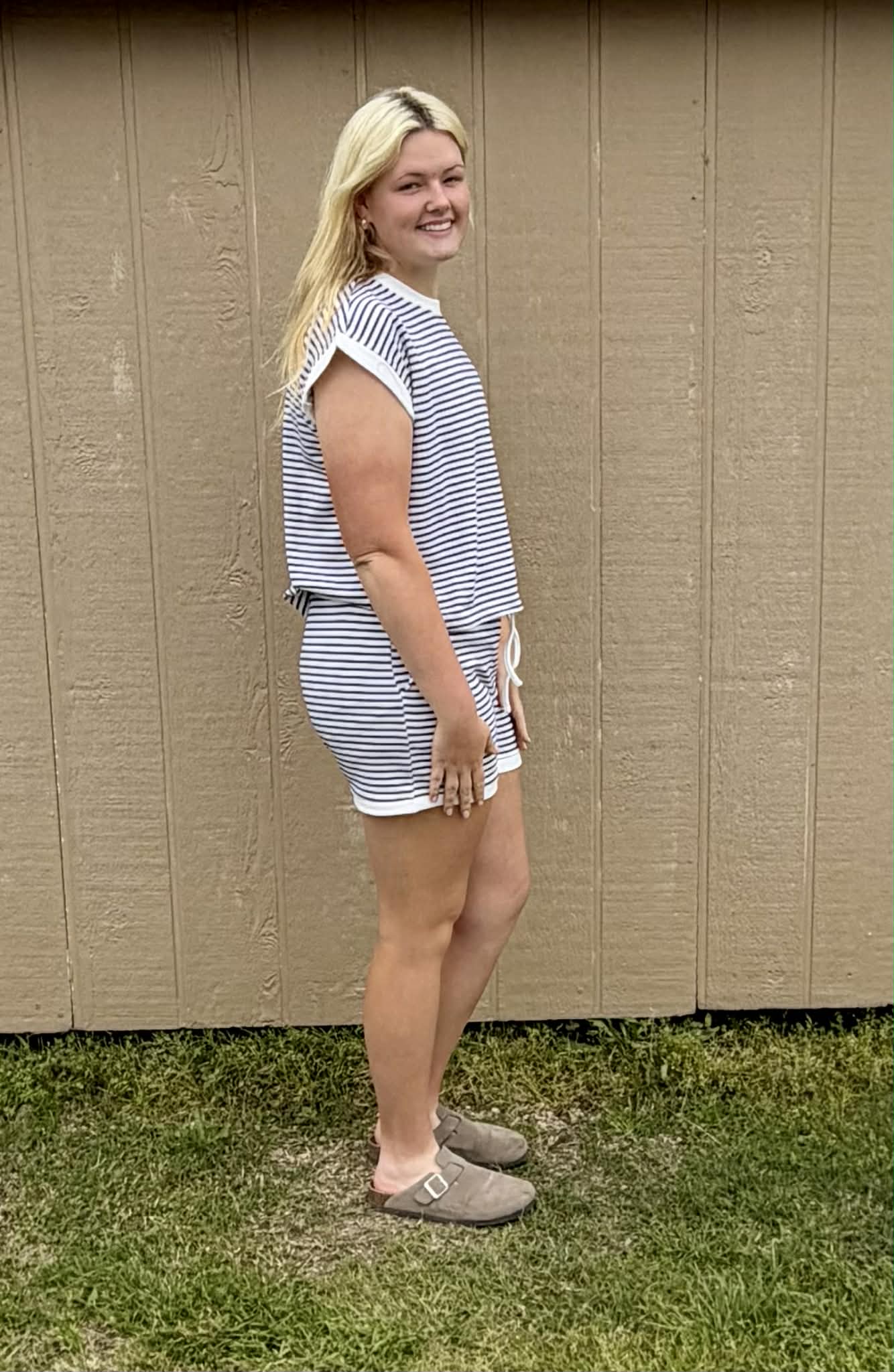 Zenana Striped shorts SET