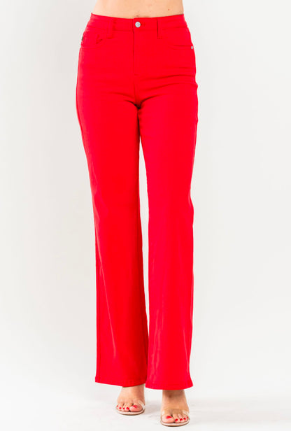 **Judy Blue Red 90s Straight Jeans