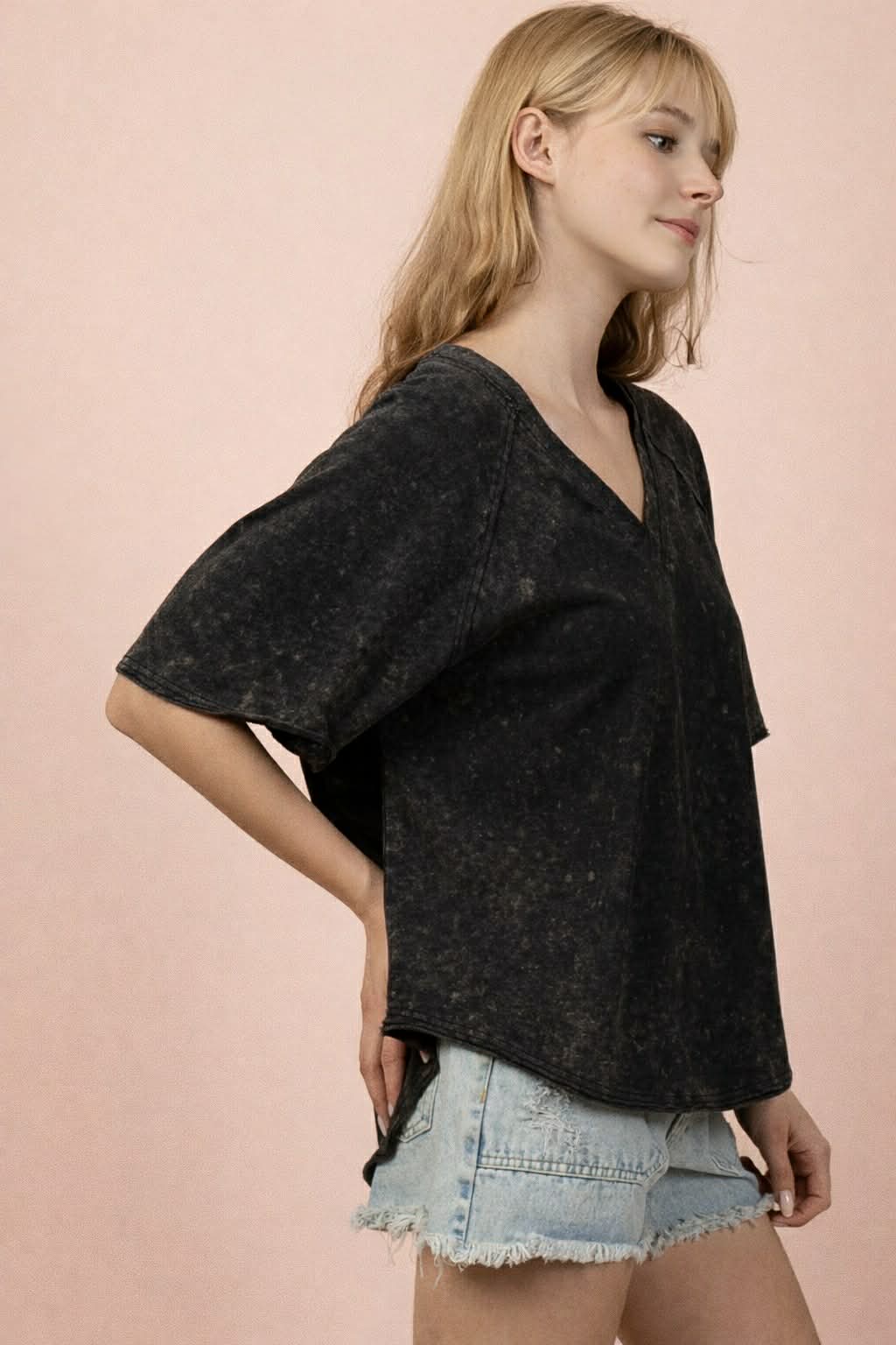 Very J V-Neck w/Back Top Stitching