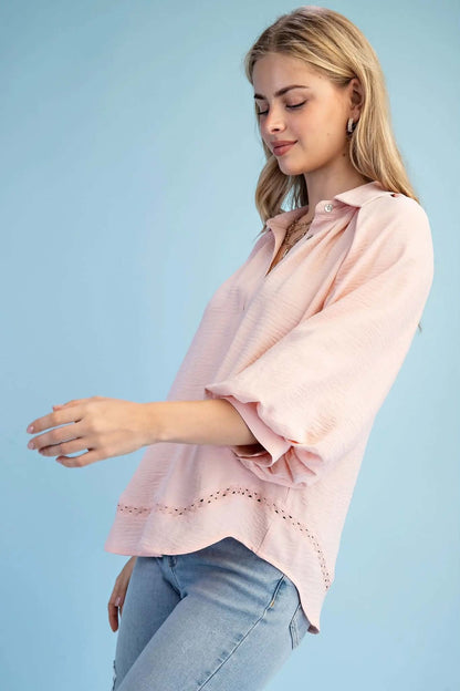 Gigio 3/4 Balloon Sleeve Blouse