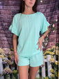 Textured Shorts Set Plus Size