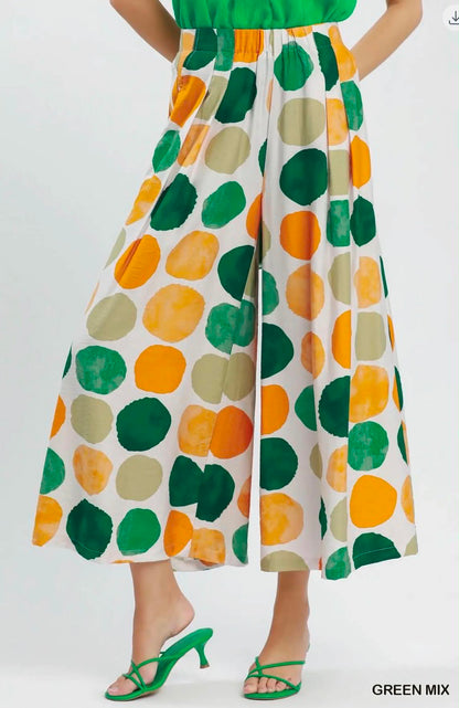 Umgee wide leg polka dot pants