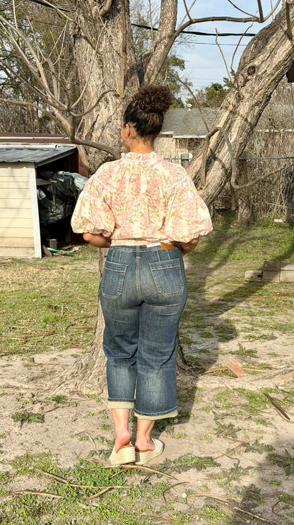 Judy Blue wide crop Patch Pocket