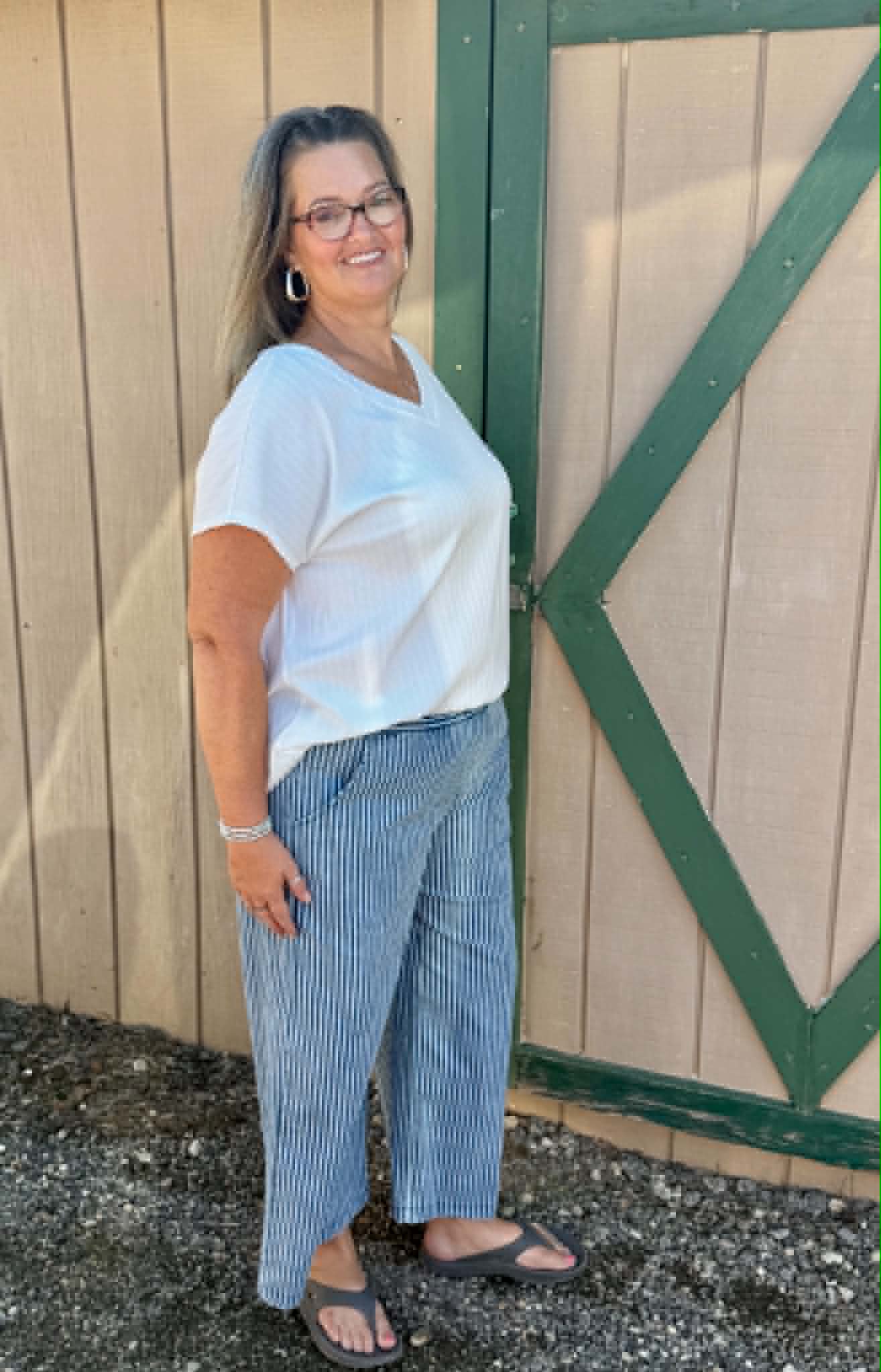 Umgee Stone wash stripe pants PLUS